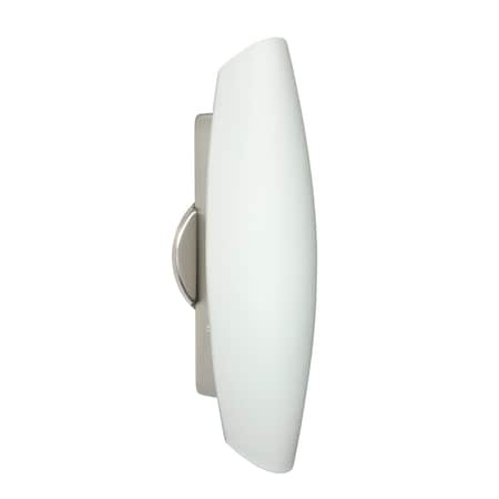Besa Lighting Aero 16 Wall Sconce, Opal Matte, Satin Nickel Finish, 1x5W LED 272807-LED-SN